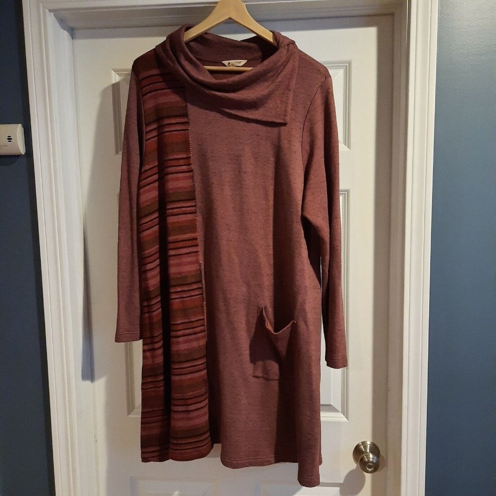 Marketplace Handwork of India Tunic Sweater Dress Womens 1X Lagenlook Fair Trade - Picture 1 of 10